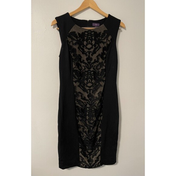 NYDJ Black Stretch Sheath Dress with Lace Inset Built-in Shapewear‎ 8 Cocktail - Picture 7 of 7